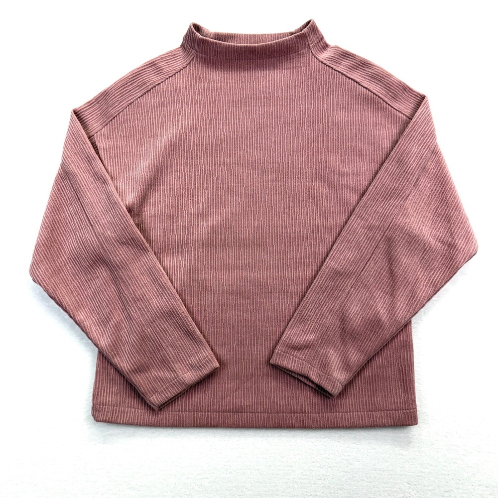 Madewell Womens XXS Ribbed Mock Neck Top‎ Long Sleeve Dusty Rose Mauve